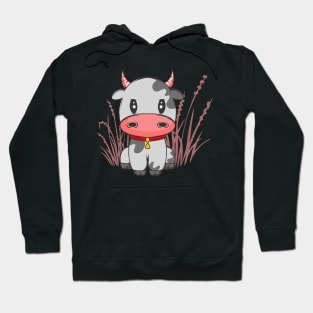 Cute Little Cow Chibi Cartoon Cow Lover Gift Hoodie